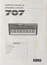 Korg 707 FM Programmable Performing Synthesizer Original Service Manual ... - £39.02 GBP