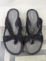 Clarks Sandals Black Leather Sz 7.5 86806 - $29.95