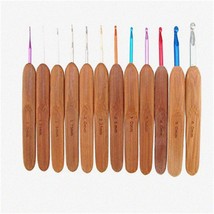 Bamboo Bliss Crochet Hook Set: 12 Sizes of 5.5&quot; Steel Hooks, Carbonized Brown - - £35.88 GBP