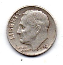 1959 D Roosevelt Dime (90% Silver) Brillant - £7.16 GBP