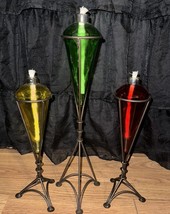 Vintage, New  Outdoor Patio Tabletop Glass Torch Lamp With Stand and Wick Unused - £17.62 GBP