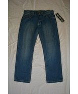 NWT Mens 36 x 32 SP Collection Slim Straight Medium Wash Denim Jeans BTS - £15.18 GBP