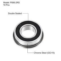 Uxcell F688-2Rs Flanged Ball Bearing 8X16X5Mm Double Sealed Chrome Steel? - $12.99