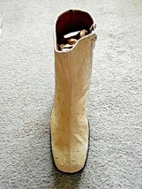 GENUINE OSTRICH LEATHER BONE OVAL STYLE WESTERN/COWBOY BOOTS BY FOUR BROT - $33.74
