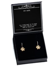 Inspire Wife Sunflower Earrings, All I Ever Want is to Make You Happy an... - $48.95
