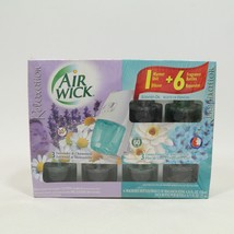 Airwick Warmer &amp; 6 Oil Bottles LAVENDER/CAMOMILE &amp; LOTUS/ORCHID Kit New (Nos) - £34.72 GBP