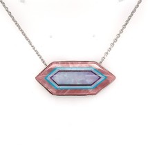 Sterling Silver Genuine Natural Opal Intarsia Pendant by Jim Kaufmann (#J6168) - £684.40 GBP