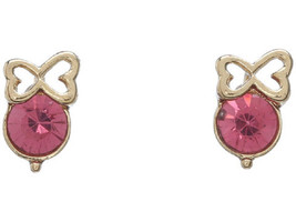 BETSEY JOHNSON PINKALICIOUS BOW STUD EARRINGS NWT - £15.95 GBP
