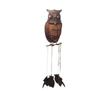 Owl Wind Chime Bird Hanging Metal Indoor Outdoor Vintage Retro Mid Century Decor - £11.70 GBP