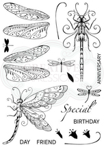 Dragonflies Stamp.  Pink Ink Design image 2