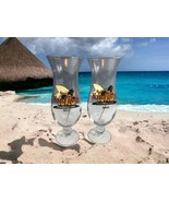 Hard Rock Cafe Hurricane Glasses With Flags Set of 2 Maui Collectible Pu... - £18.29 GBP