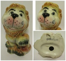 Vintage Hand Painted Lion Figure Figurine Made Japan Porcelain Smiling Home Deco - £8.15 GBP