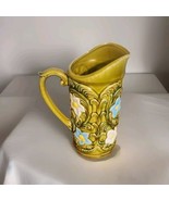 Pitcher Geo. Z. Lefton 1970  6452 Signed MCM Greens Blue Yellow - $17.82