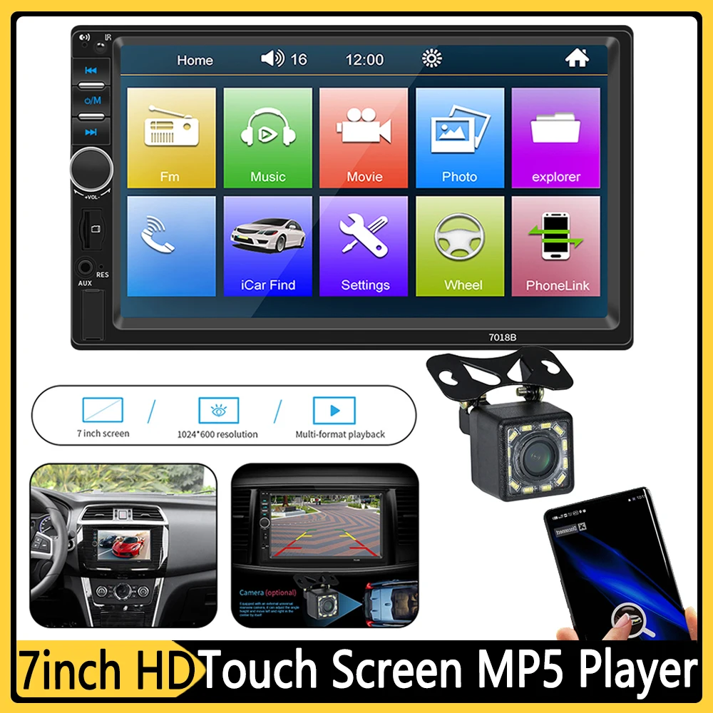 2din Car Stereo 7inch Car Radio HD Touch Screen Automotive Multimedia Bluetooth - £39.87 GBP