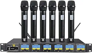 6-Channel Uhf Wireless Microphone System With 6 Hand-Held Microphones Ka... - £275.70 GBP