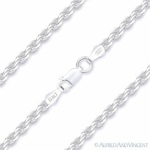 Twist-Rope 2mm Diamond-Cut Italian Chain Necklace in .925 Italy Sterling Silver - £27.49 GBP+