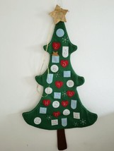 Christmas Tree 47&quot; Large Advent Calendar Fabric Cloth with Star Insert - £5.43 GBP