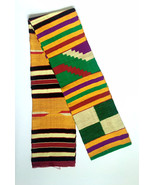 Kente Scarf Asante Handwoven Stole Black History Month Scarf African Art... - $41.05 CAD