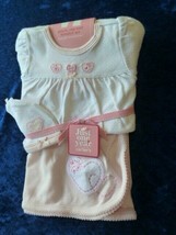 Just One Year Carters 3 Pc Set Gown Hat Cap Blanket Baby Girl Newborn Reborn NEW - £29.98 GBP