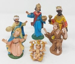 Nativity Scene Plastic Figures (6) Italy Made - Mary Joseph Wise Men Baby Jesus - £9.76 GBP