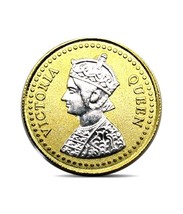 Pure Silver Coin 999 BIS Hallmarked Queen 24K Gold Plating 10 gms - £23.91 GBP