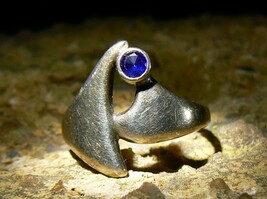 QUEENLY BLUE HEALER DJINN Spiritual Grounding Sapphire Ring izida haunted - £349.26 GBP