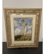 Claude Monet Woman with Umbrella Turned Left Framed  Signed Print 1886 - $98.99