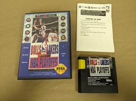Bulls vs Lakers and the NBA Playoffs Sega Genesis Complete in Box manual torn - £4.78 GBP