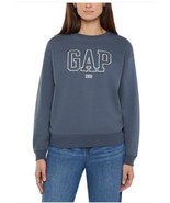 Gap Womens Sweatshirt Blue Crewneck Long Sleeves Logo Relaxed Fit Soft - $800.67 MXN