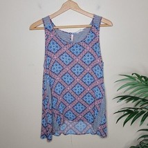 Hem &amp; Thread | Mixed Print Medallion Tile Striped Print Tank Top, size medium - £14.70 GBP