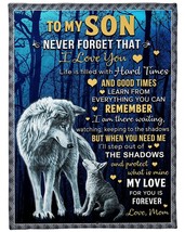 Custom Wolfs Love Blankets For Son From Mom Fleece Sherpa Blanket Gifts For Xmas - $35.79+