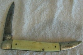 Vintage Yellow 1 Master Ny Blades Folding Pocket Knife 5&quot; - £11.50 GBP