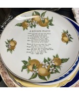 Vintage “A Kitchen Prayer” Porcelain w/ Gold Trim 7.5” Plate Wall Plaque - $8.99