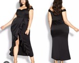 City Chic Maxi Hypnotize FF Women&#39;s Medium 18 Black Dress New With Tags - $79.18