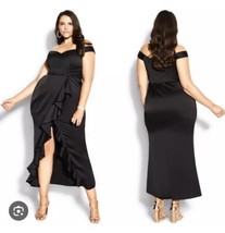 City Chic Maxi Hypnotize FF Women&#39;s Medium 18 Black Dress New With Tags - $79.18