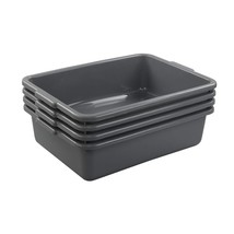 13 L Gray Commercial Bus Tubs, Utility Bus Boxes, 4-Pack By Xowine. - £33.23 GBP