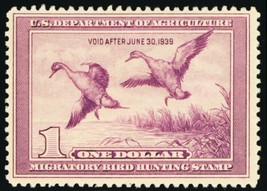 RW5, Mint F/VF LH Federal Duck Stamp Cat $200.00 - Stuart Katz - £77.53 GBP