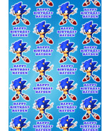 SONIC Personalised Gift Wrap - Sonic Wrapping Paper - Sonic Personalised - £4.30 GBP