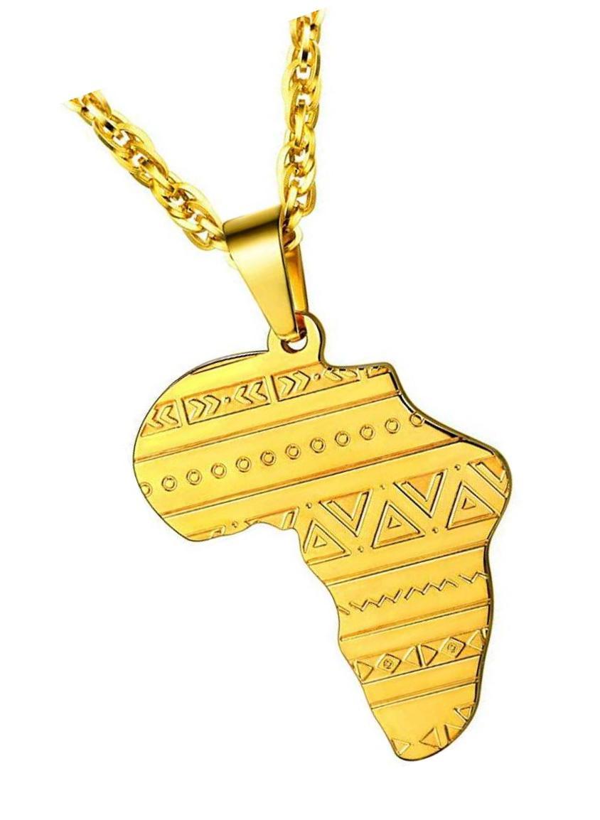 thumbnail image 2 of Stainless Steel Africa Map Berber Pendant Necklace For Men And Women... 2 of 10