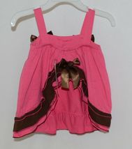 I Love Baby Hot Pink Brown Sun Dress Ruffle Bloomers Size 80cm 1 to 2 Year Old image 3