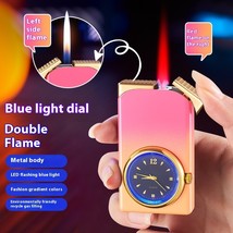 Windproof Double Flame Creative Quartz Real Dial Straight Open Flame Dou... - $23.41+