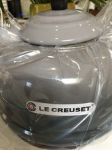 Le Creuset Fixed Whistling Teakettle Flint Enamel 1.7qt Nib Beautiful Grey Color - £102.84 GBP