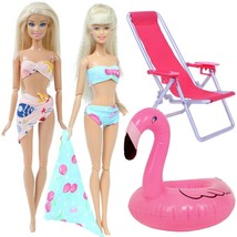  Doll Accessories for Barbie Doll Beach Chair Swimsuit Bikini Swim Ring ... - £8.58 GBP+