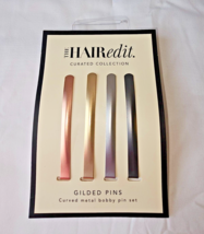 The Hair Edit Multi Color Bobby Pin Set 4 Pack Curved Metal Modern Pins New - $10.49