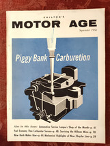 Rare CHILTON&#39;S MOTOR AGE September 1958 Piggy Bank Carburetion Buick Chrysler - £12.74 GBP
