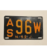 New Jersey 1952 Vintage Auto License Plate #AS 96W Man Cave Garage Decor... - $49.07 CAD