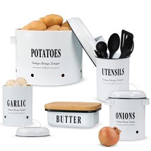 7Penn Kitchen Utensil Holder, Butter Dish with Lid, and Garlic Onion and... - £63.24 GBP