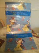 2 Disney Beauty and the Beast Vintage Heavy Gift Wrap Wrapping Paper NOS NEW - £9.91 GBP