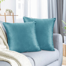Beach Blue 12&quot;x20&quot; Throw Pillow Covers Set 2 Sofa Velvet Cushion Cases - £20.29 GBP
