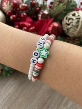 Handmade Bracelets, Clay Bead Bracelets, Ho Ho Christmas  Green &amp; Red - ... - $9.49